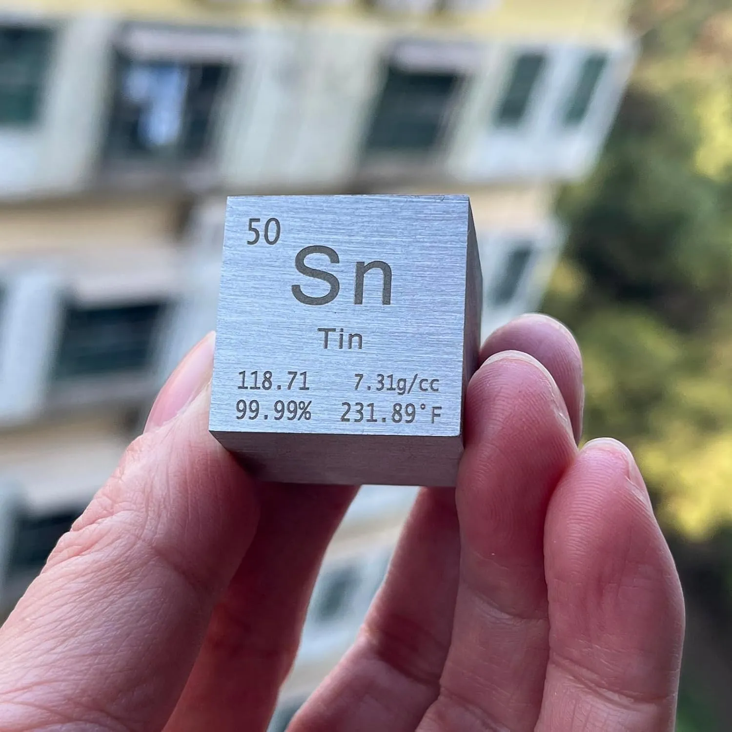 1 Inch Tin Cube Metal Density, High Density Element Cube Pure Metal, for Element Collections Lab Experiment Material,Elemental Collection Hobby,Gift for Children (Tin-Sn)