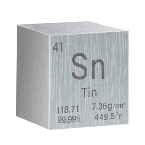 1 Inch Tin Cube Metal Density, High Density Element Cube Pure Metal, for Element Collections Lab Experiment Material,Elemental Collection Hobby,Gift for Children (Tin-Sn)