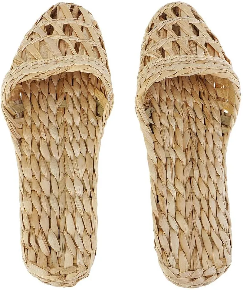 1 Pair of Rattan Knitted Slippers for Indoor Use