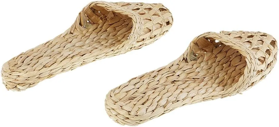 1 Pair of Rattan Knitted Slippers for Indoor Use