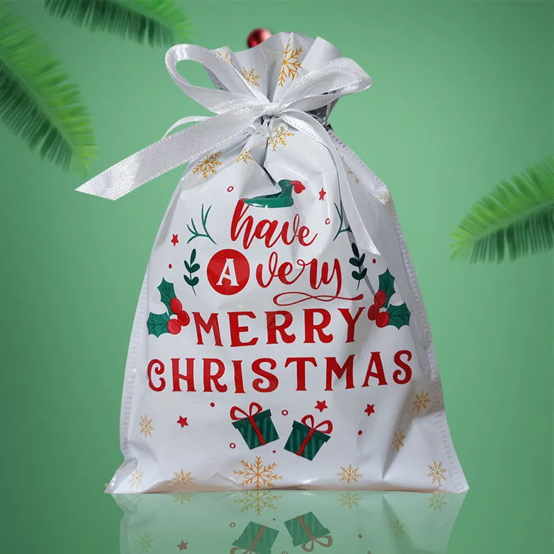 1 Pc, Christmas Gift Bag Set: Drawstring Candy Bags for Decorations and Party Favors