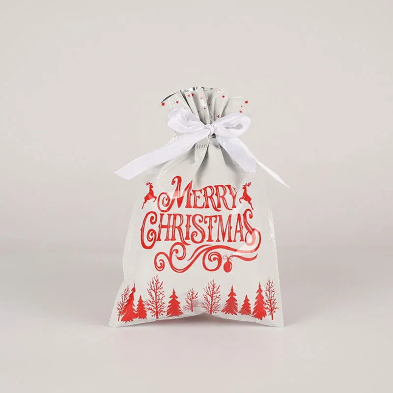 1 Pc, Christmas Gift Bag Set: Drawstring Candy Bags for Decorations and Party Favors