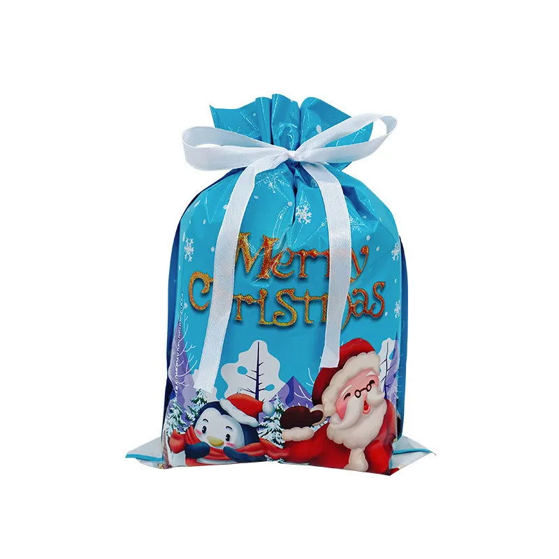 1 Pc, Christmas Gift Bag Set: Drawstring Candy Bags for Decorations and Party Favors