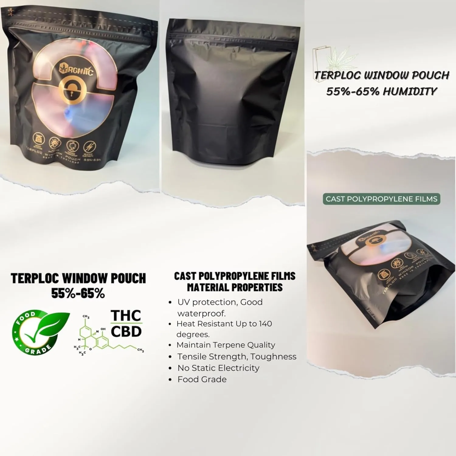 10 Bags Curing Dried Herbs Storage Lock & Seal - Sz 7.8” x 10.2” x 4.7” inch - 58%-62% Rh 2-way Humidity Control, Heat Sealable, Resealable, Smell-Proof, (Small: 4 oz (1/4 lb))
