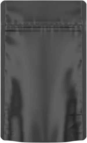 1000 Pcs - 4 Inch x 6.5 Inch PCR Smell Proof Mylar Bags – Tamper Evident - 1/4th Ounce (7 Grams) (Matte Black (No Tear Notch))
