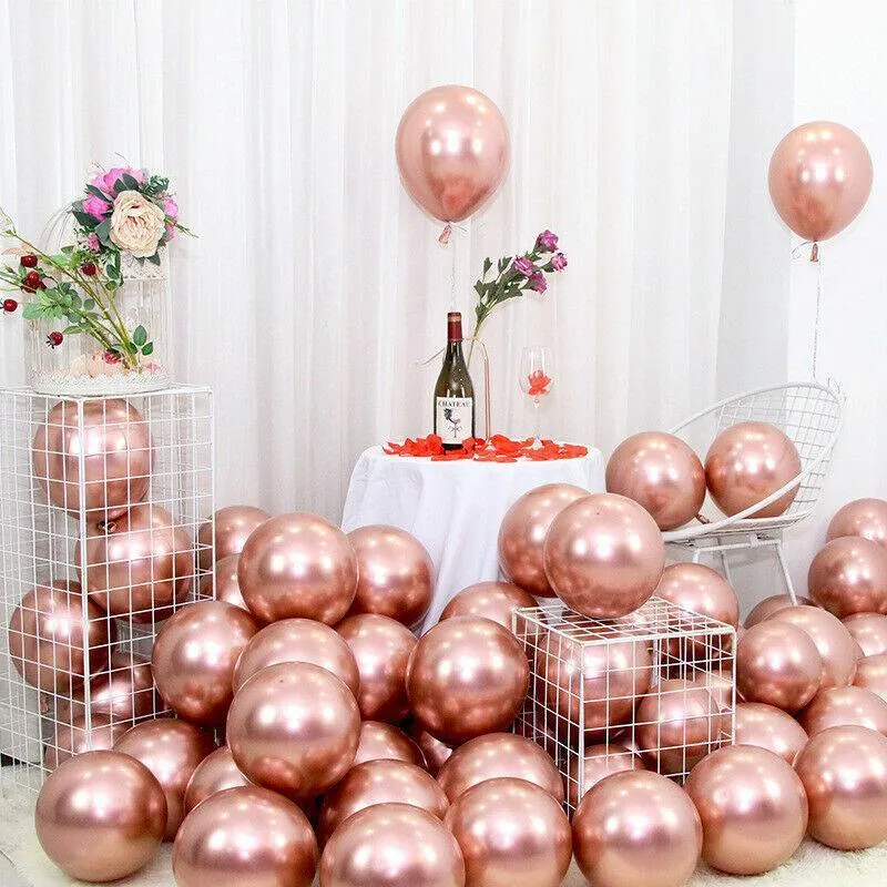 10/50X 30cm Metallic Chrome Balloons for Birthday & Wedding Parties