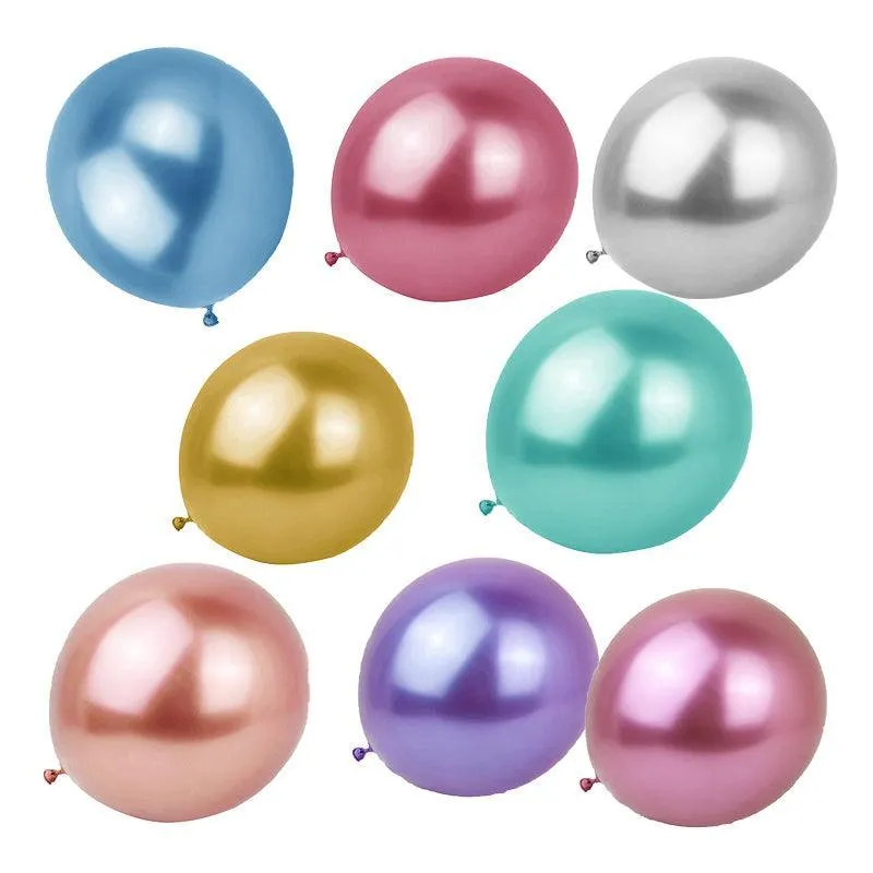 10/50X 30cm Metallic Chrome Balloons for Birthday & Wedding Parties