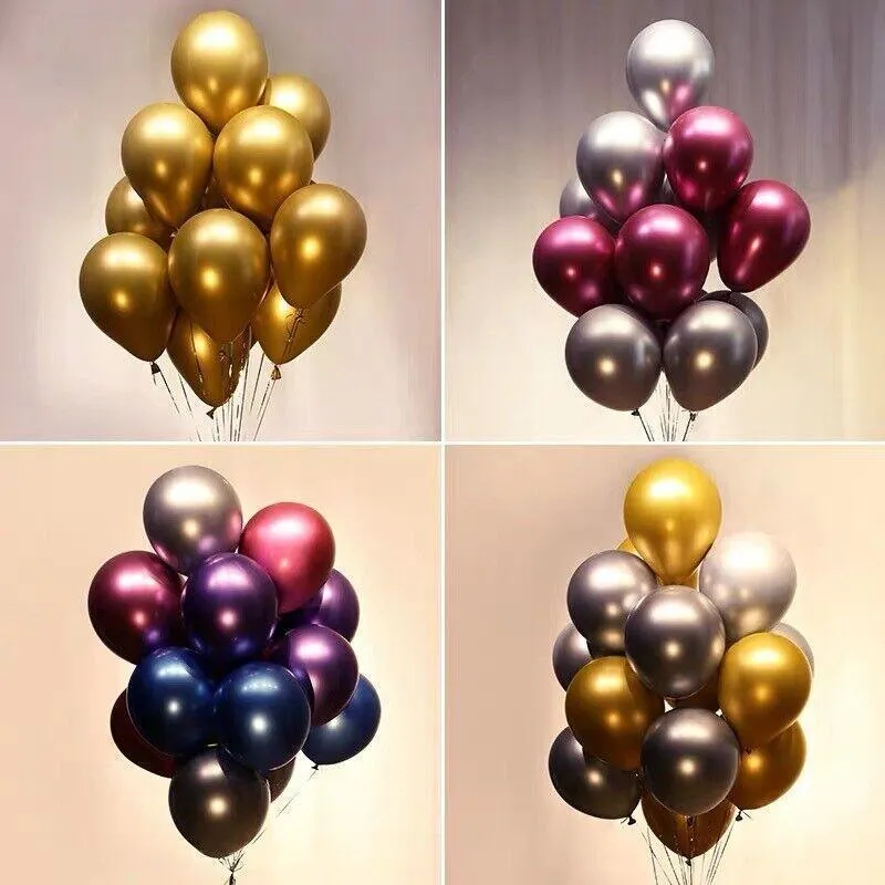 10/50X 30cm Metallic Chrome Balloons for Birthday & Wedding Parties