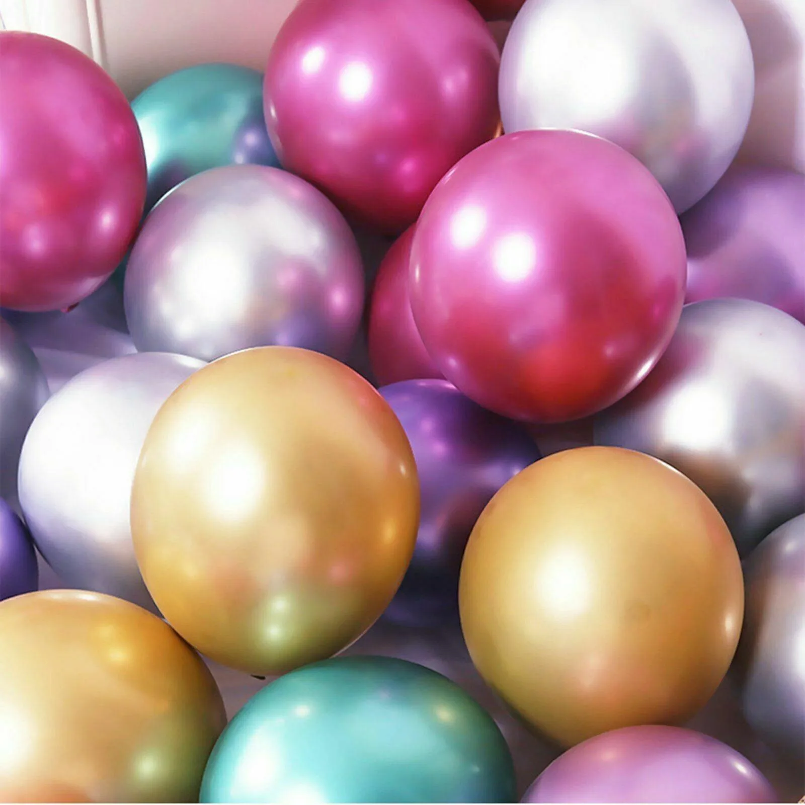 10/50X 30cm Metallic Chrome Balloons for Birthday & Wedding Parties