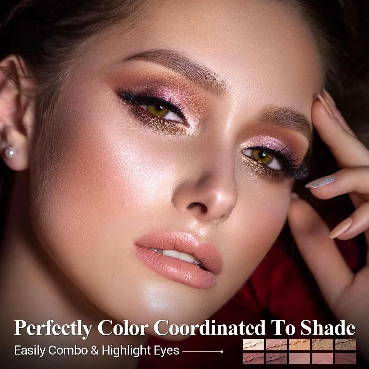 10PCS Eyeshadow Stick,Shimmer And Matte Brown Metallic Eye Shadow sticks Set,Cream Eyeshadow Pencil Crayon with Smudge-proof & Waterproof,Eye Brightener Stick