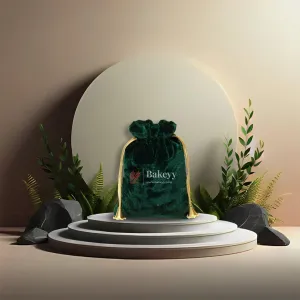 10x14 cm  | Velvet Drawstring Potli Bag | Green Colour |  Pack of 10 | Luxurious Gift & Storage Pouch |