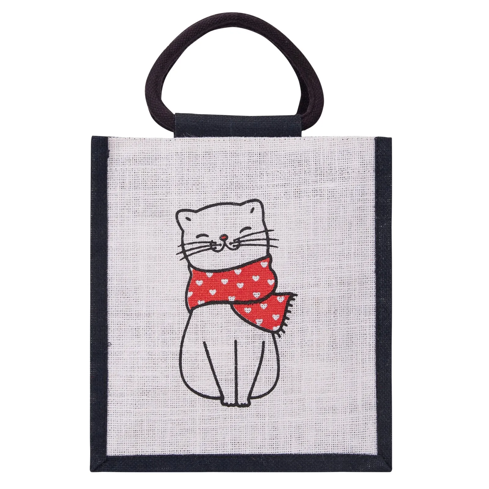 11" x 10" Black Cat Zipper Lunch Bag