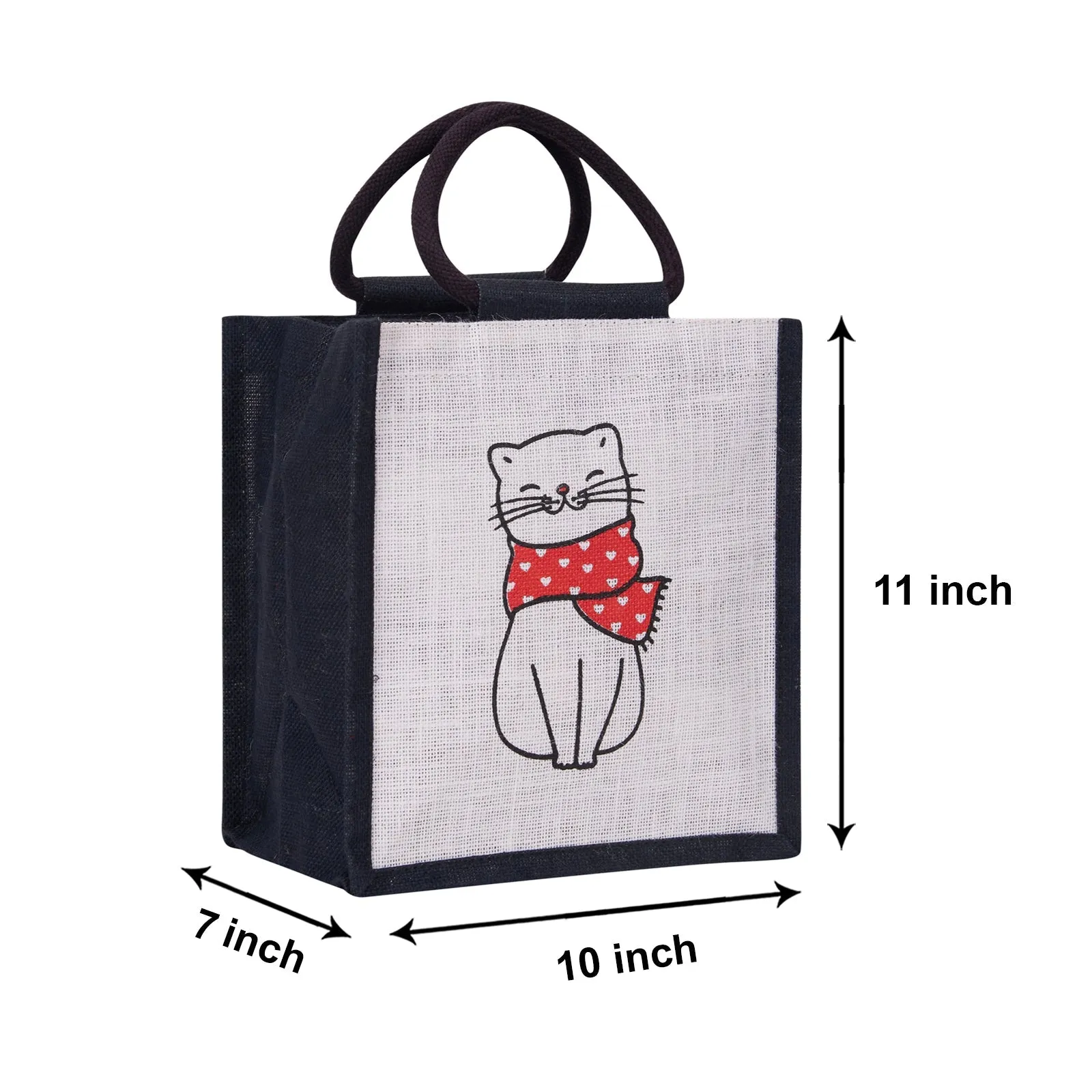 11" x 10" Black Cat Zipper Lunch Bag