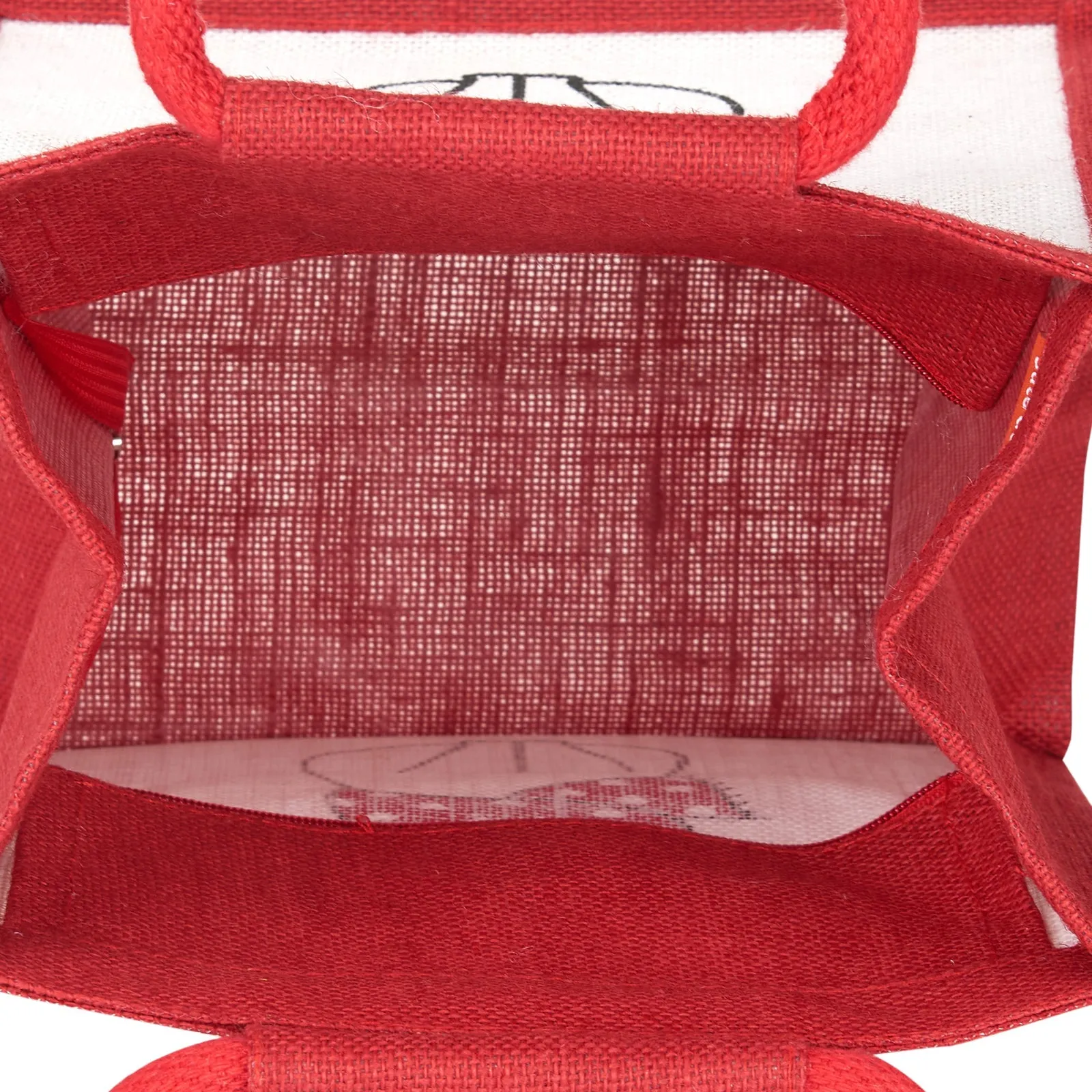 11" x 10" Cat Print Zipper Lunch Bag (Red)