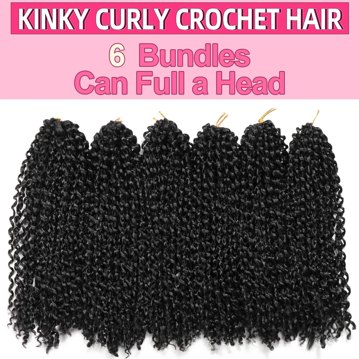 12 Inch Short Passion Twist Hair 6 Bundles Marlybob Kinky Curly Crochet Hair for Black Women Jerry Curly Braiding Hair (6 Bundles 12 Inch, 1b#)