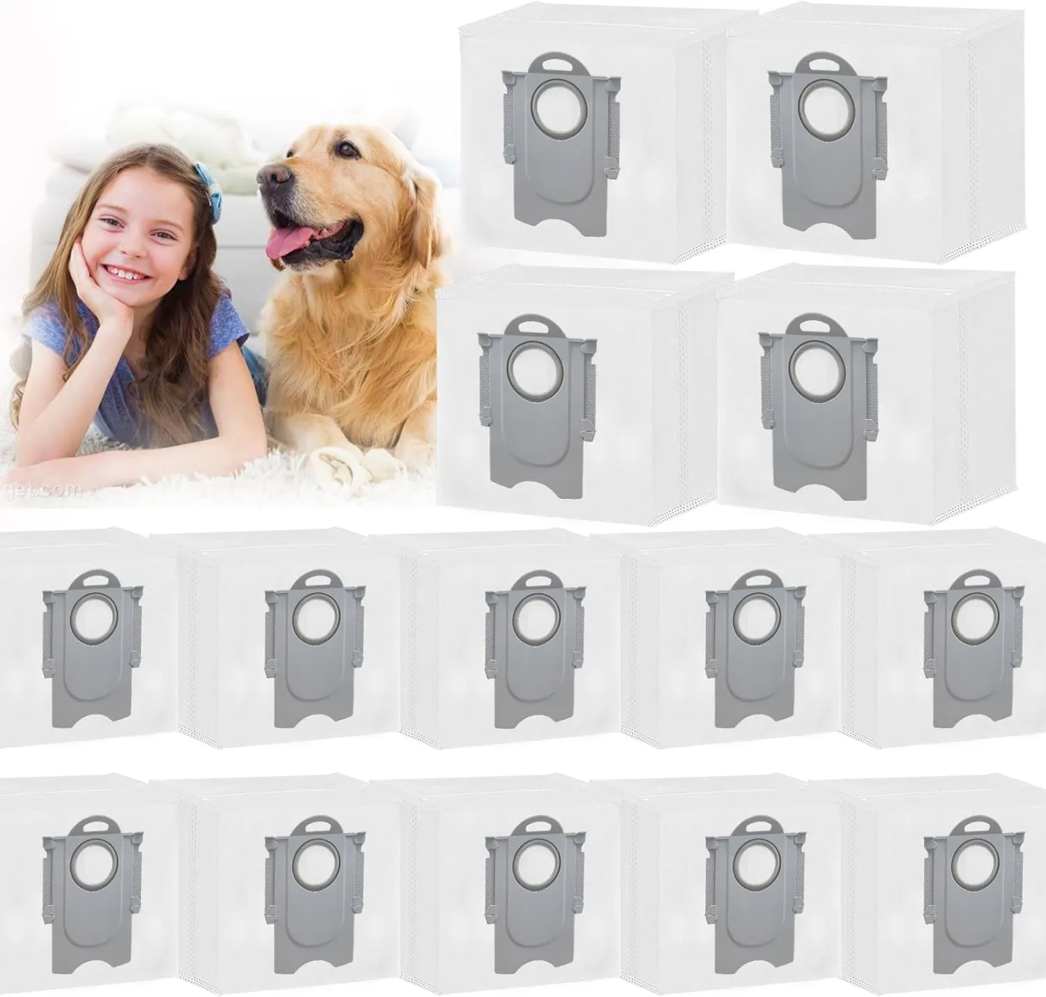 14 Pack Q5 Dust Bag Compatible with Roborock S8 Pro Ultra, S8 , Q7 Max , Q8 Max , Q5 Max , Q5 , Q5 Pro , S7 Max Ultra, S7 MaxV Ultra, Q7  Robot Vacuum Cleaner, 3L Large Capacity Disposable Bag