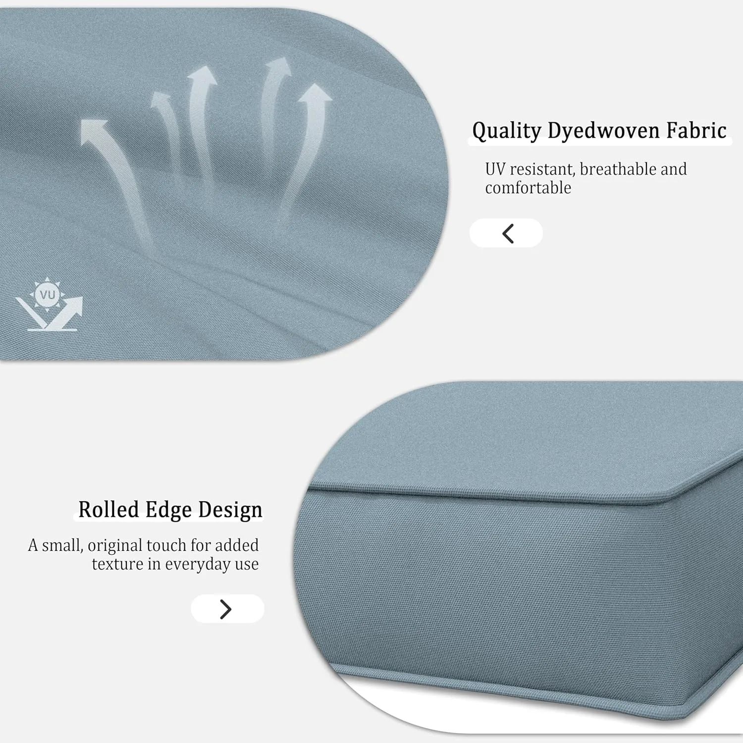 14 Pcs Outdoor Patio Cushion Covers - Replaceable Waterproof Furniture Cover With Zippers, Non-Slip for Couch, 3 Sizes (Light Blue)