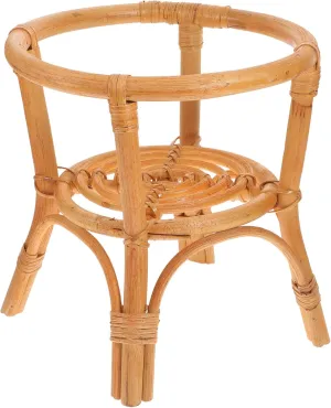 1Pc Rattan Weave Flower Pot Stand Chic Rustic Holder for Durable Gardening Flower Rack for Balcony Patio and Deck Display