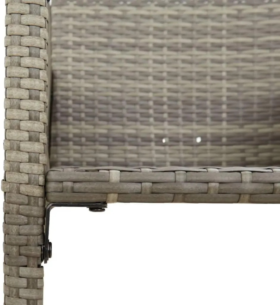2-Piece Gray Poly Rattan Bar Stools Outdoor Furniture with Steel Frame, 31.5" Seat Height Weather-Resistant Patio Chairs for Poolside Backyard Deck Dining (Assembly Required)