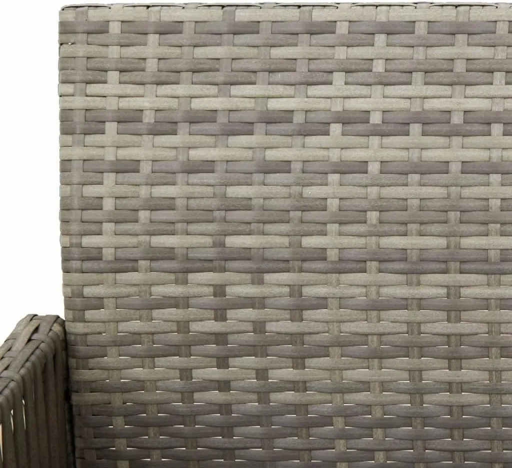 2-Piece Gray Poly Rattan Bar Stools Outdoor Furniture with Steel Frame, 31.5" Seat Height Weather-Resistant Patio Chairs for Poolside Backyard Deck Dining (Assembly Required)