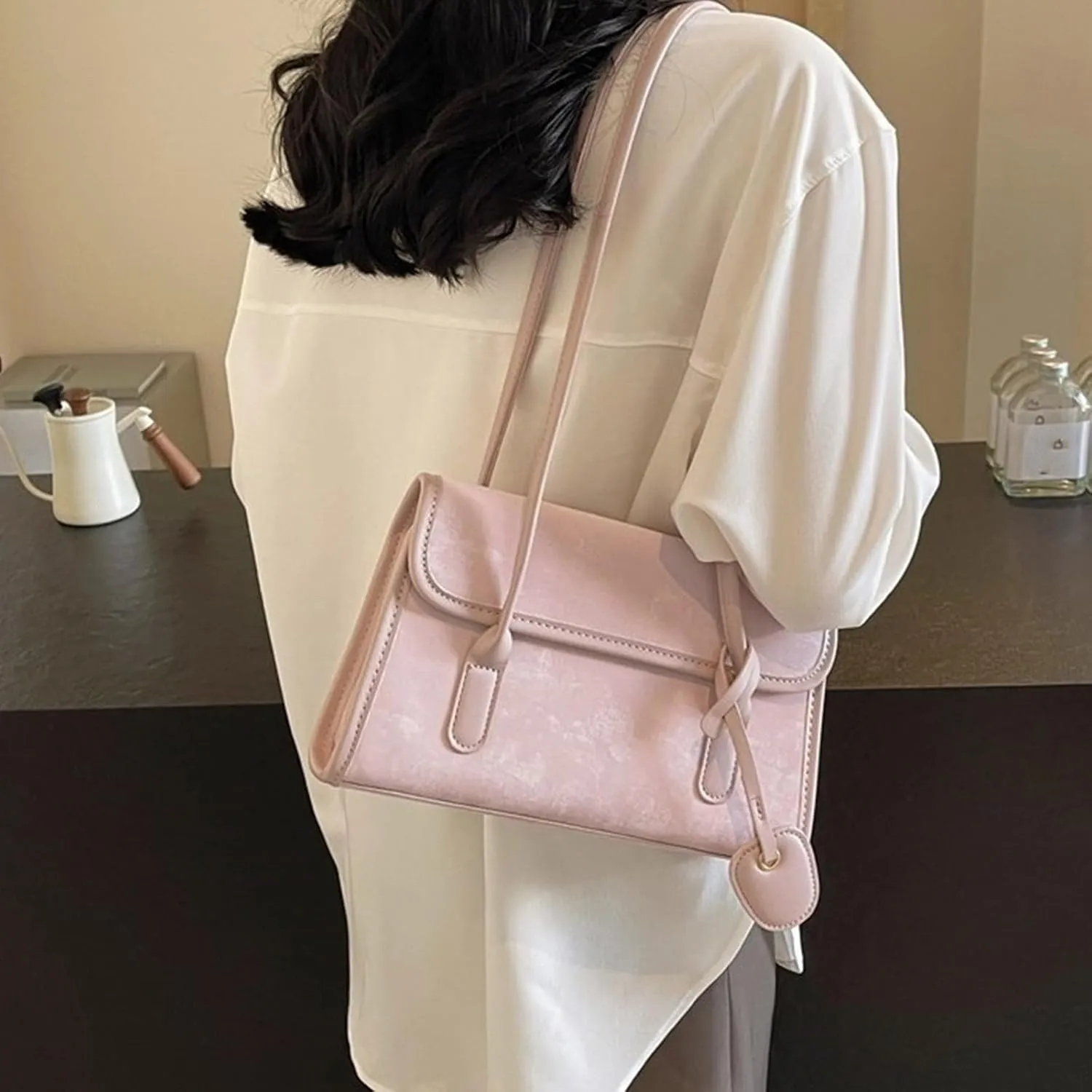 2024 New Shoulder Bags Solid Color Underarm Bag for Girl Women Armpit Bag Large Capacity Handbag