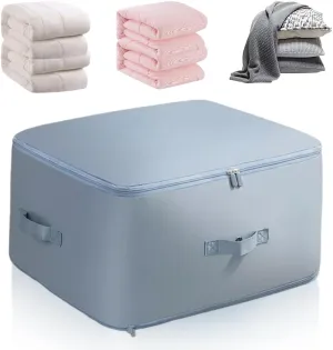2025 New Ultra Space Saving Self Compression Organizer, Portable Heavy Duty Moving Bags Storage Tote for Space Saving, Space Saving Self Organizer for Comforters Blankets Bedding (Blue, X-Large)