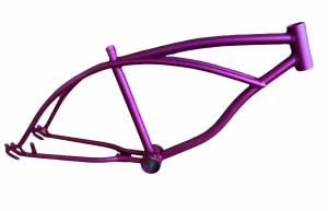 20" Bicycle Frame in Matte Purple Metallic Powder Coated