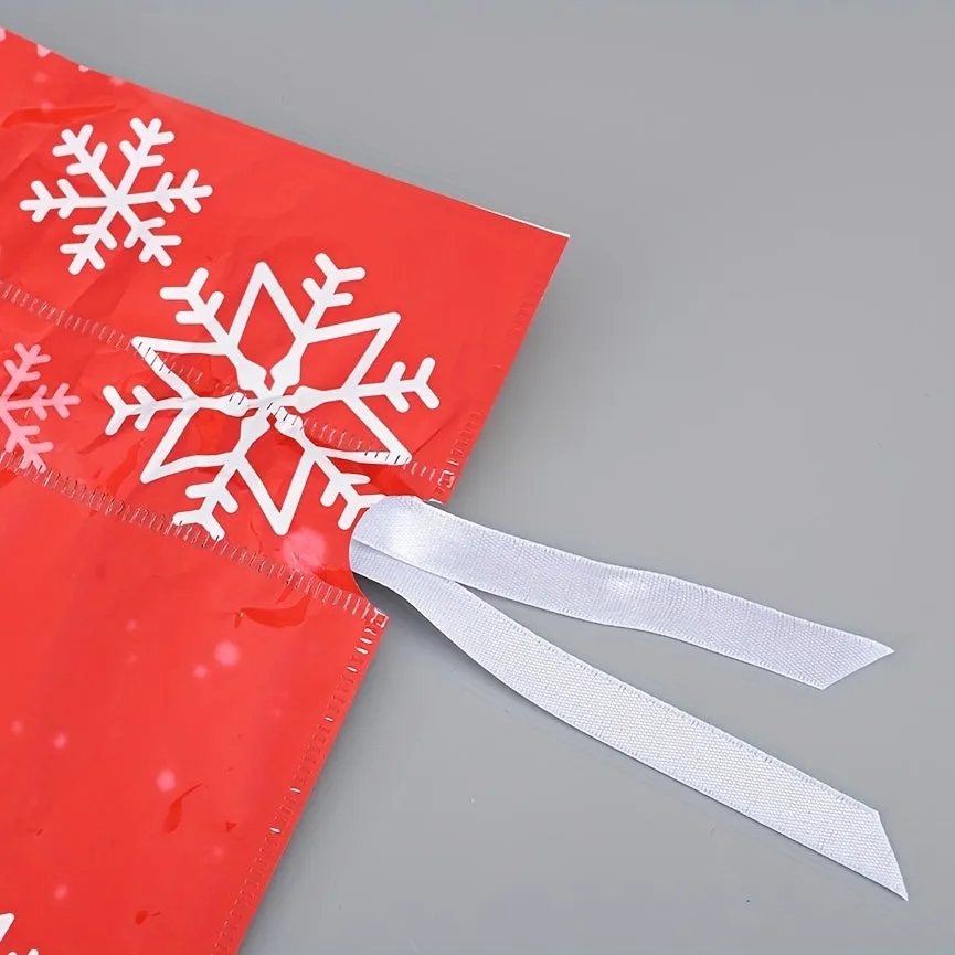 21 Pcs Polypropylene Christmas Gift Bags Set, Drawstring Wrapping Sacks Variety Pack for Festive Holiday Presents Packaging, Xmas Themed PP Party Favor Bags