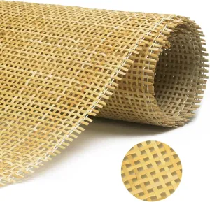 24" Width Natural Cane Webbing 5 Feet, Rattan Roll for Caning Project, Square Cane Webbing for Furniture, Chair, Cabinet, Ceiling, Door, Sofa