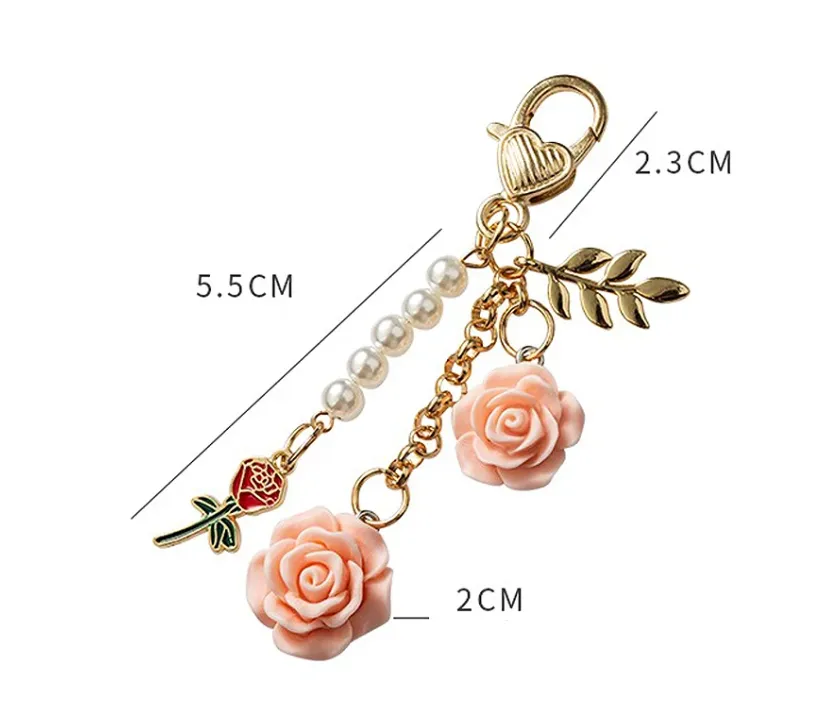 3D Black Rose Keychain