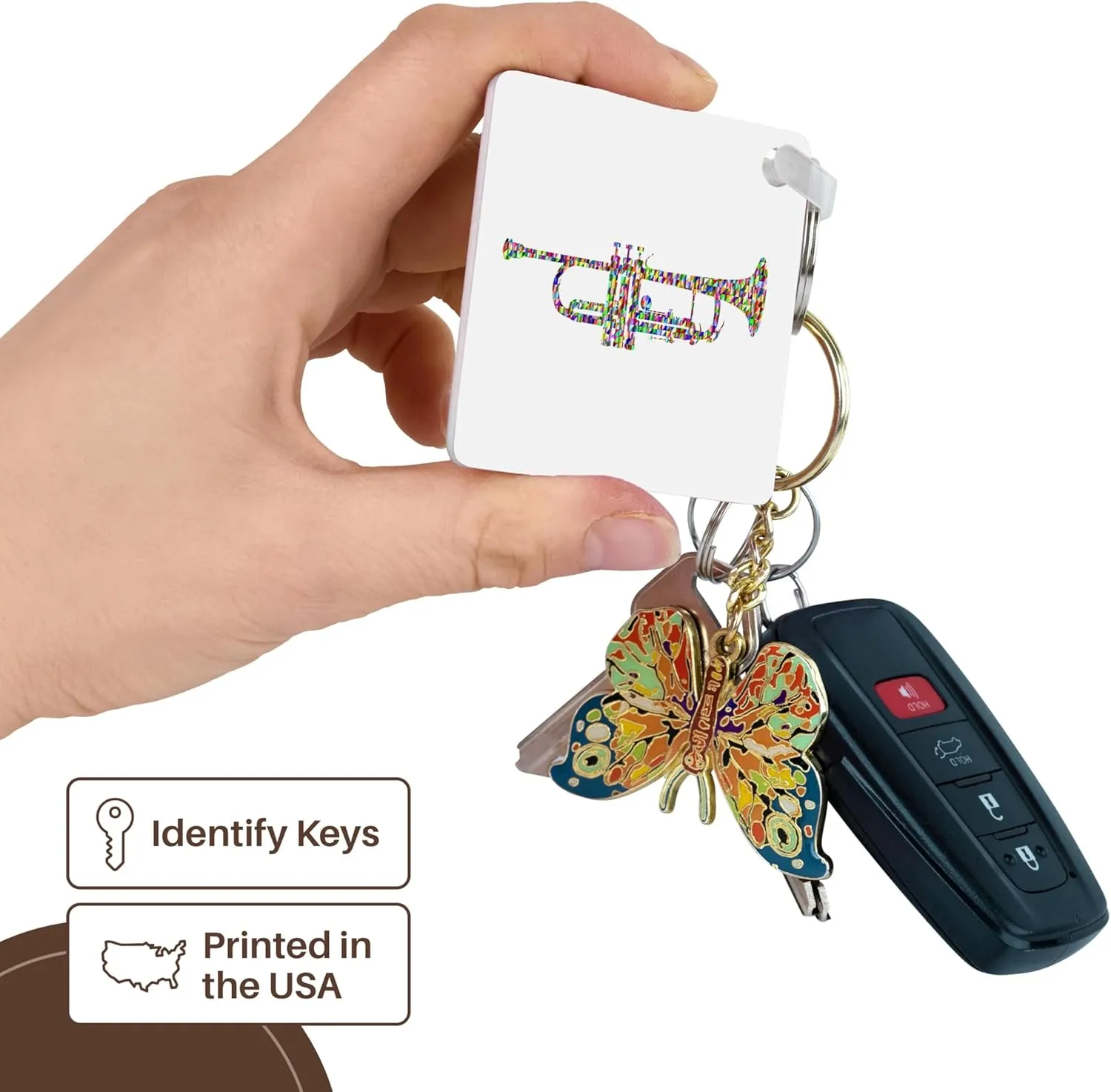 3dRose, Image of Metallic Prism Trumpet, Key Chain