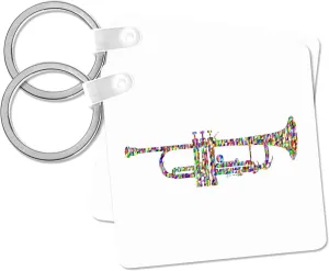 3dRose, Image of Metallic Prism Trumpet, Key Chain