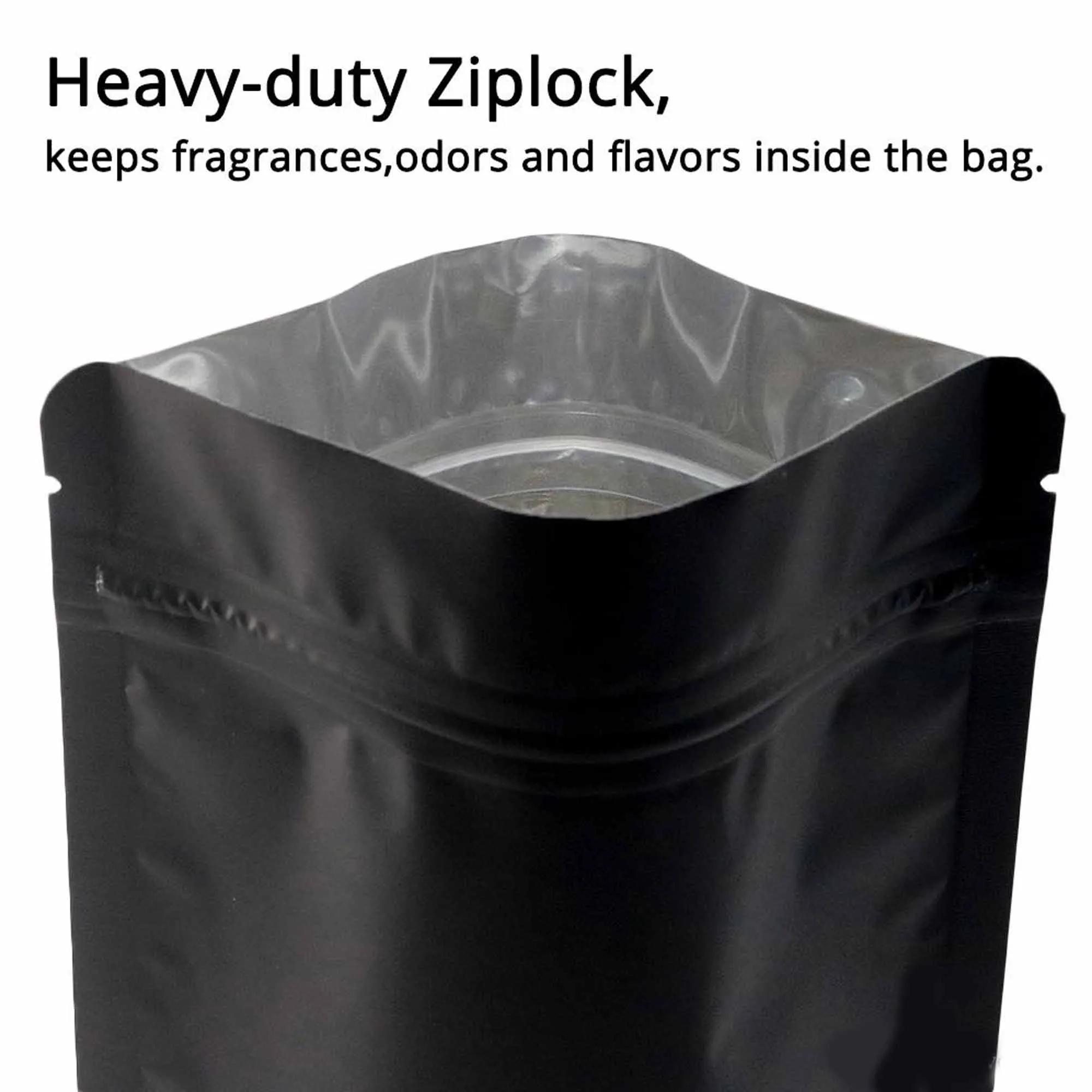 400 Resealable Mylar Stand Up Bags 28.5x19cm - Black Food Packaging Zip Pouch