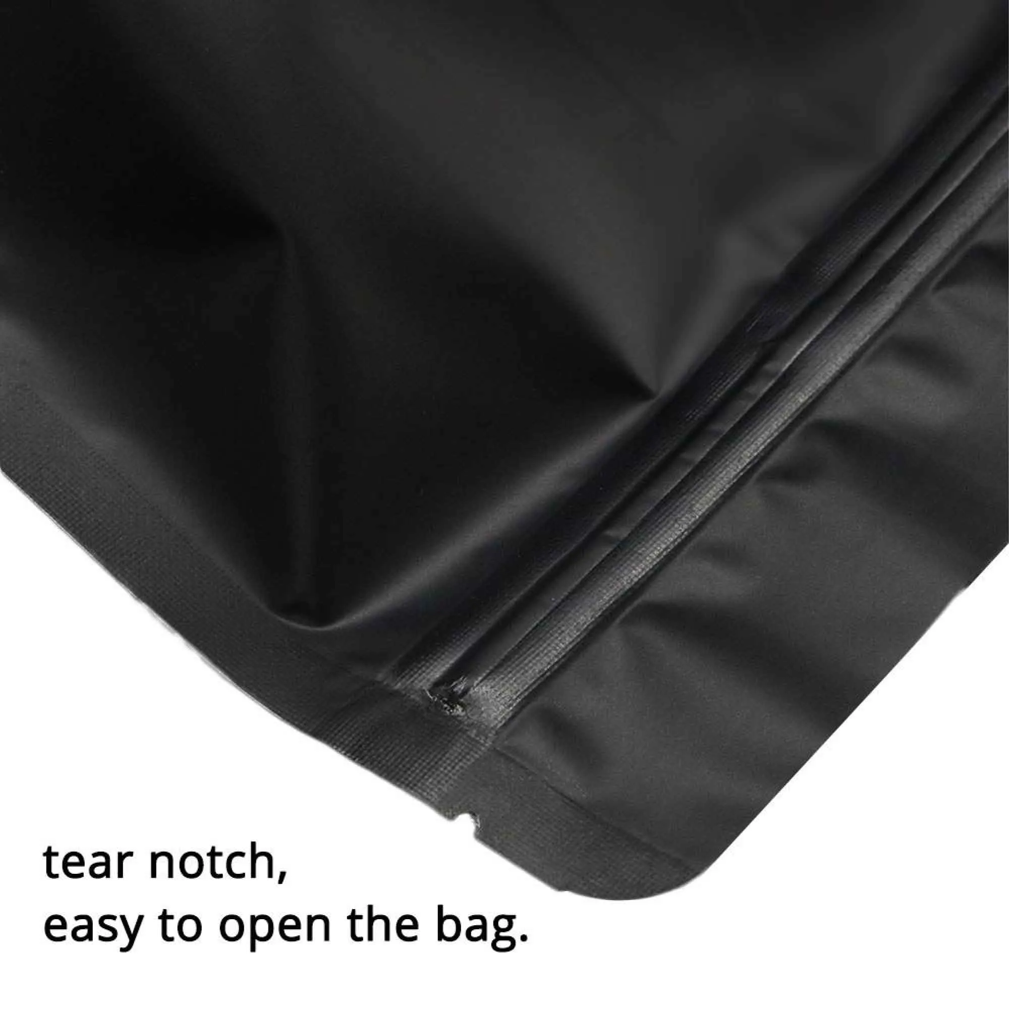 400 Resealable Mylar Stand Up Bags 28.5x19cm - Black Food Packaging Zip Pouch