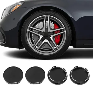 4PCS Wheel Center Caps, Chrome Snap-in Hub Cap Cover, Car Rim Center Caps with 2.13 Inch (54mm) Outer Diameter and 1.97 Inch (50mm) Inner Diameter, Universal Car Accessories(Black)