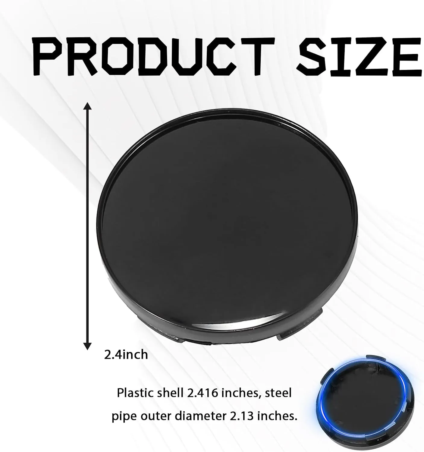 4PCS Wheel Center Caps, Chrome Snap-in Hub Cap Cover, Car Rim Center Caps with 2.13 Inch (54mm) Outer Diameter and 1.97 Inch (50mm) Inner Diameter, Universal Car Accessories(Black)