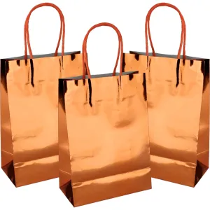 4PK 21cm Metallic Foil Rose Gold Paper Gift Bags