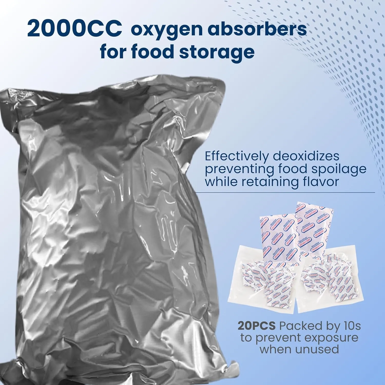 5 Gallon Mylar Bags For Food Storage with Ziplock -20pcs 14Mil Extra Thick For Long Term Storing, Dry Aging & Heat Vacuum Seal, 17x26" Large Resealable Myler Bag, 2000cc Oxygen Absorbers & Labels Pack