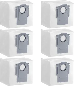 6Pack Original Vacuum Dust Bags for Roborock S8 Pro Ultra,S8 ,S7 MaxV Ultra,S7 Max Ultra,Q5 ,Q5Pro ,Q7 ,Q7 Max ,Q8 Max  Robot Vacuum Cleaner, 2.7L Large Capacity Cleaner Dust Bags, White