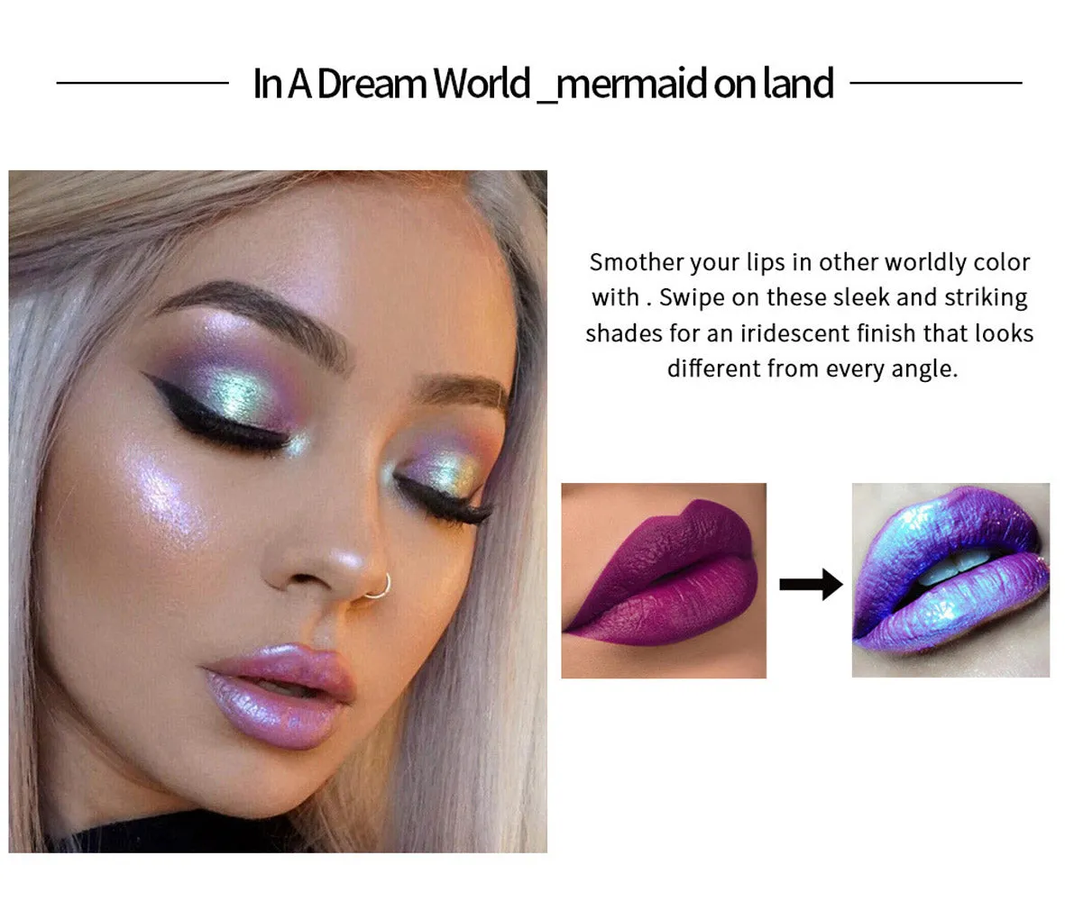 6Pcs Glitter Metallic Lip Gloss Liquid Lipstick Set Makeup Kit, 6 Colors Diamond Shimmer Shinning Sparkly Sparkling Lipstick Waterproof Long Lasting Face Eye Moisturizing High Gloss Glow