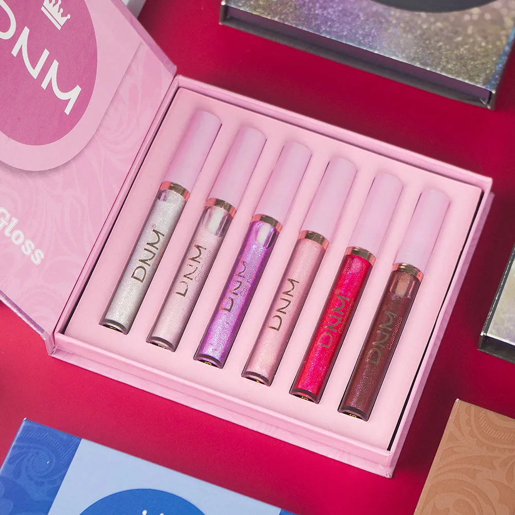 6Pcs Glitter Metallic Lip Gloss Liquid Lipstick Set Makeup Kit, 6 Colors Diamond Shimmer Shinning Sparkly Sparkling Lipstick Waterproof Long Lasting Face Eye Moisturizing High Gloss Glow