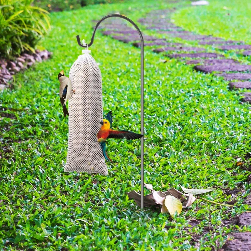 6pcs/set Bird Feeders Food Net Bag Birds Hanging Bags Drawstring Mesh Feeding Socks White Drawstring Bag To Hang Food Net Bag