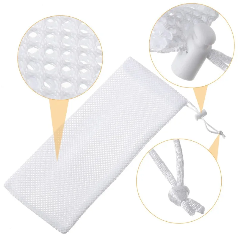 6pcs/set Bird Feeders Food Net Bag Birds Hanging Bags Drawstring Mesh Feeding Socks White Drawstring Bag To Hang Food Net Bag