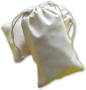 6x8 INCHES REUSABLE ECO FRIENDLY COTTON DOUBLE DRAWSTRING MUSLIN BAGS (Natural Color) - 100 Count Pack