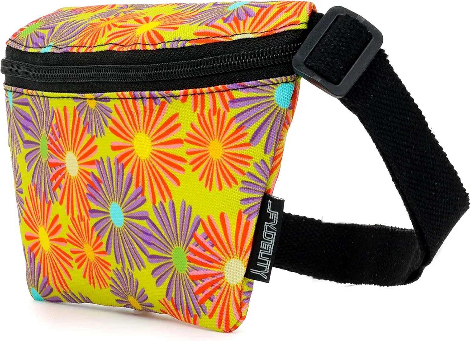 70s Floral Small Fanny Pack for Men and Women - Retro Crossbody Bag for Festivals, Concerts, Raves - Cute Fashion Belt Bag POPPINS