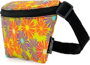 70s Floral Small Fanny Pack for Men and Women - Retro Crossbody Bag for Festivals, Concerts, Raves - Cute Fashion Belt Bag POPPINS