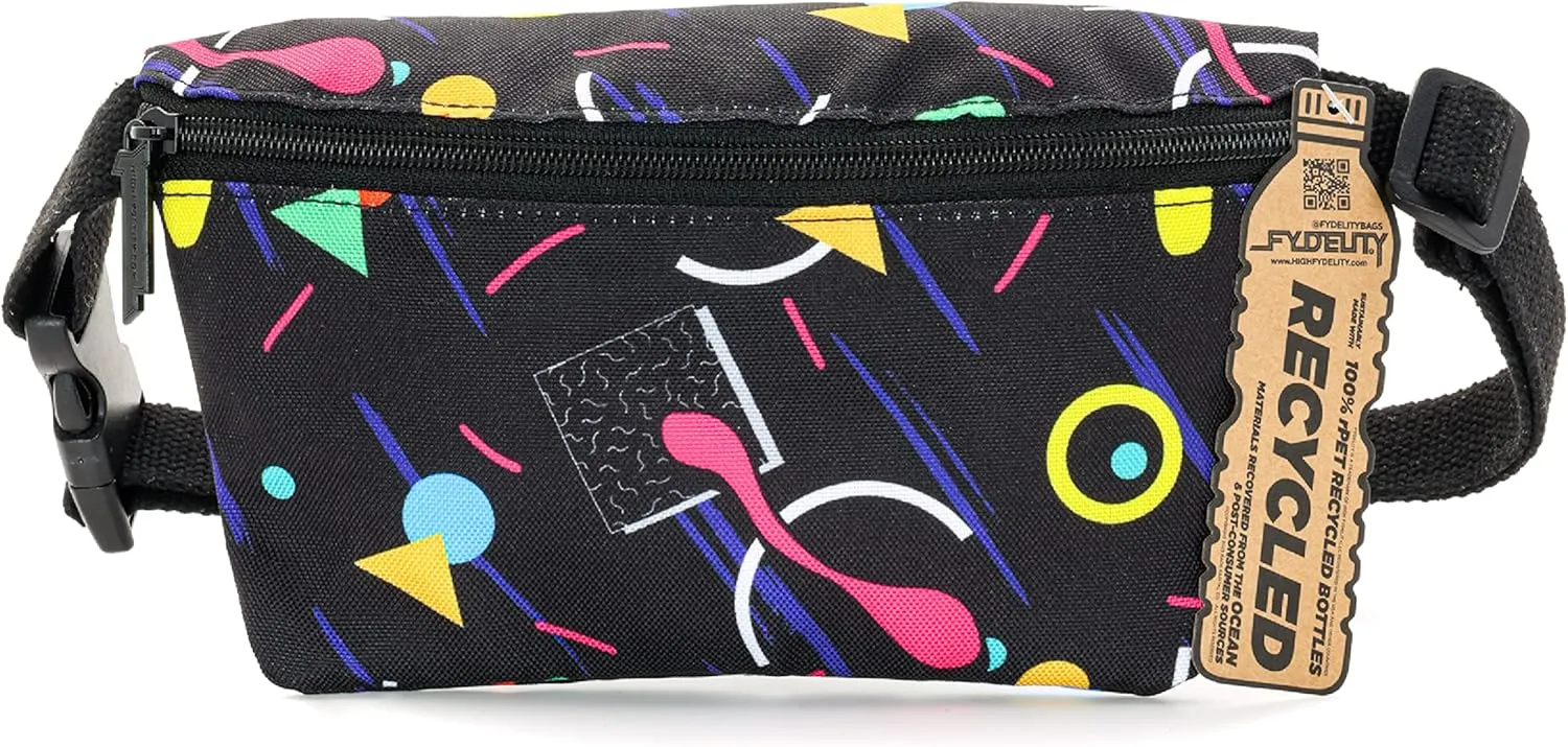 80s BLACK Fanny Pack Crossbody Bags for Women Men Festival Bag Small Cute Fanny Packs for Women Rave Fanny Pack Retro Fanny Pack Fanny Pack for Women Neon Festival Fanny Pack 90s Fanny Pack