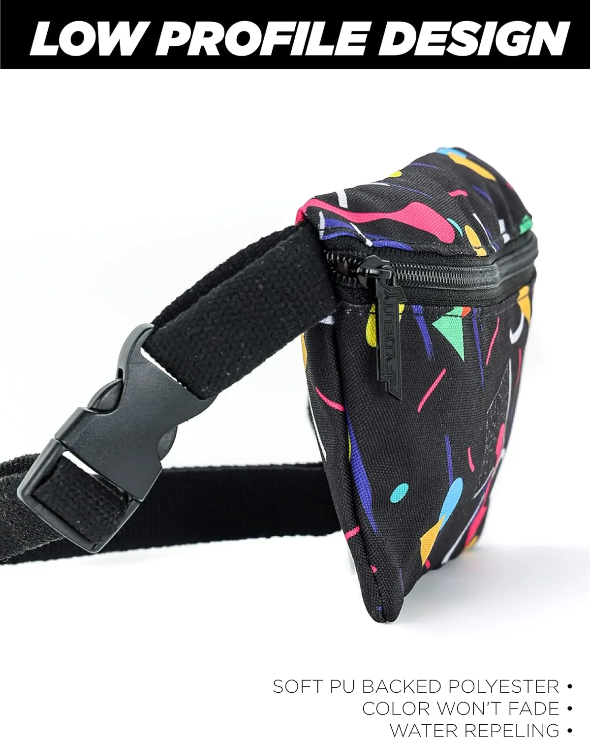 80s BLACK Fanny Pack Crossbody Bags for Women Men Festival Bag Small Cute Fanny Packs for Women Rave Fanny Pack Retro Fanny Pack Fanny Pack for Women Neon Festival Fanny Pack 90s Fanny Pack