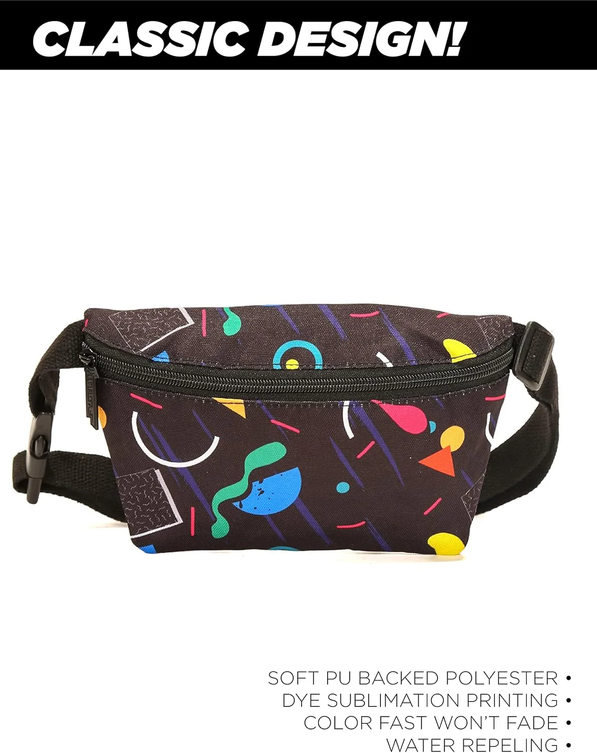 80s BLACK Fanny Pack Crossbody Bags for Women Men Festival Bag Small Cute Fanny Packs for Women Rave Fanny Pack Retro Fanny Pack Fanny Pack for Women Neon Festival Fanny Pack 90s Fanny Pack
