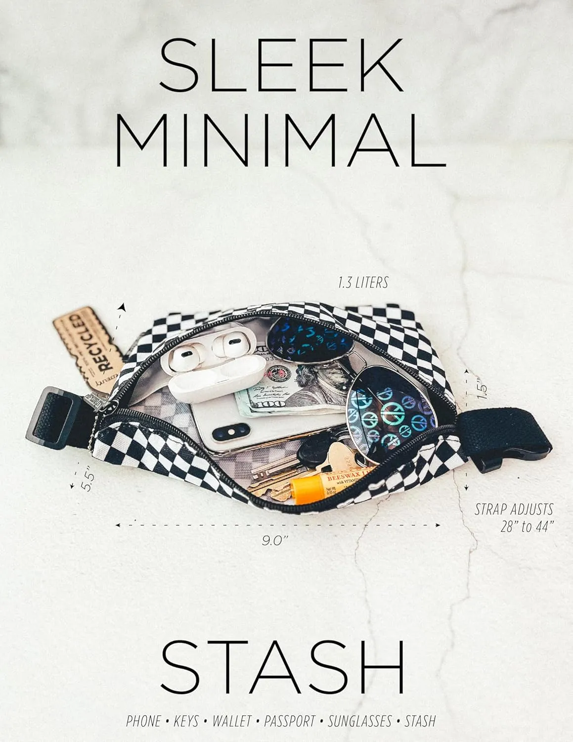 80s Cute Festival Crossbody Bags - Men & Women's Checkered Fanny Packs